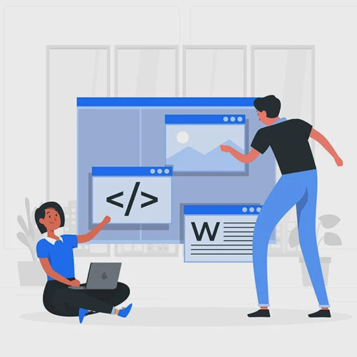 static React static content example showing fixed UI components