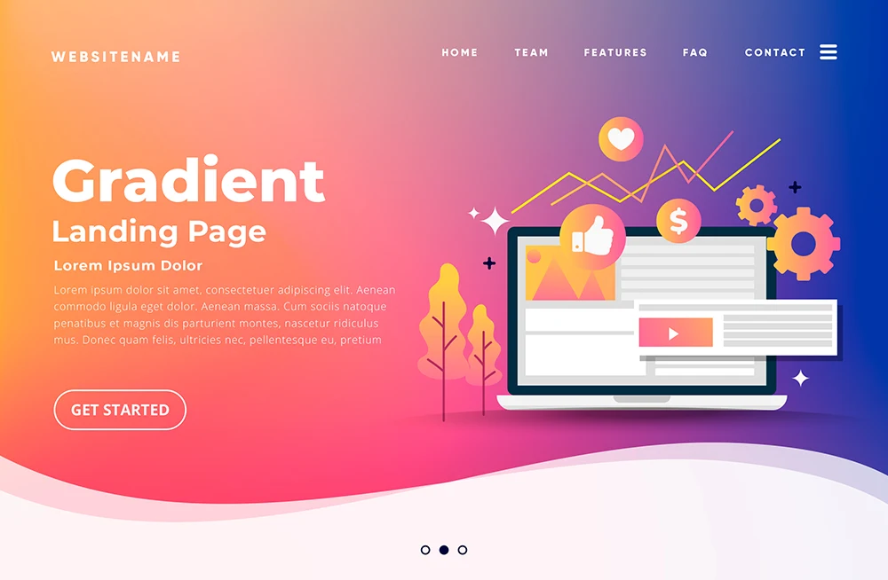 Landing page content writing conversion focused design illustration