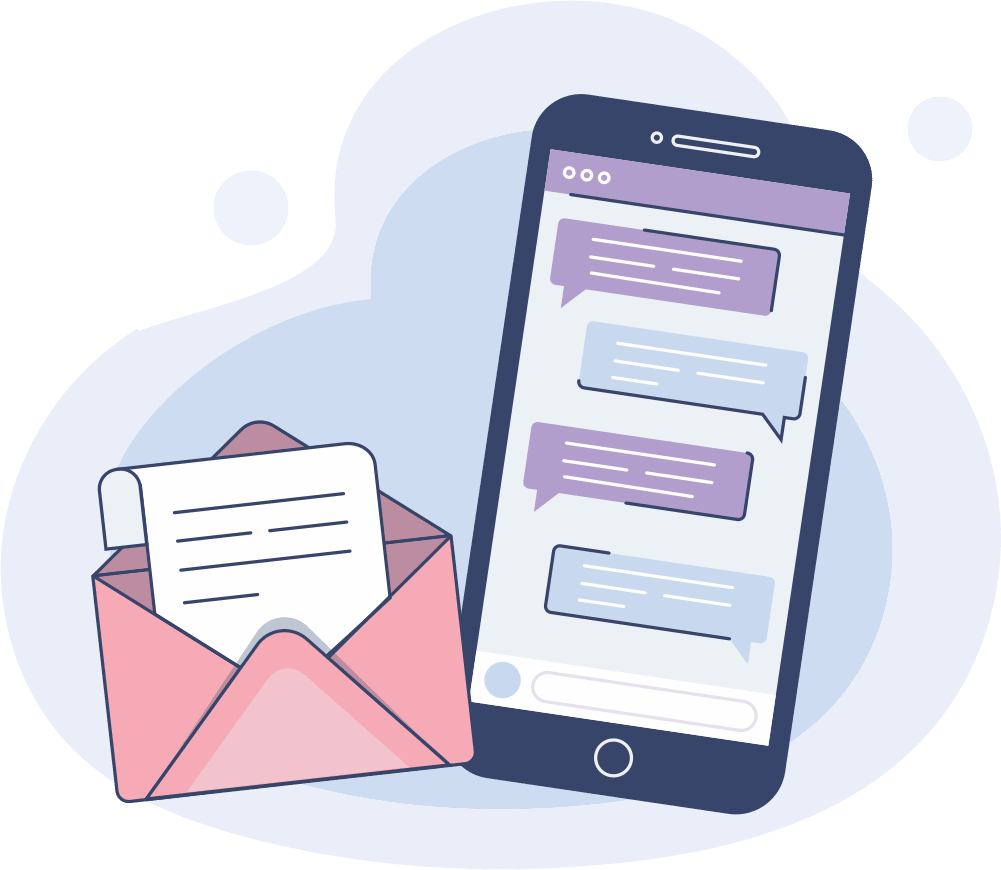 Email and SMS marketing content writing campaign illustration
