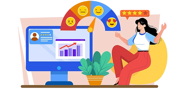 Online reputation management dashboard monitoring brand reviews and ratings