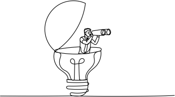 Illustration representing company vision for innovative, scalable, and growth-driven digital solutions