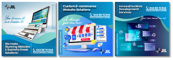 Social media creative design showcasing digital ads and brand engagement visuals