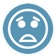 Stress and uncertainty icon representing stakeholder pressure after website hack