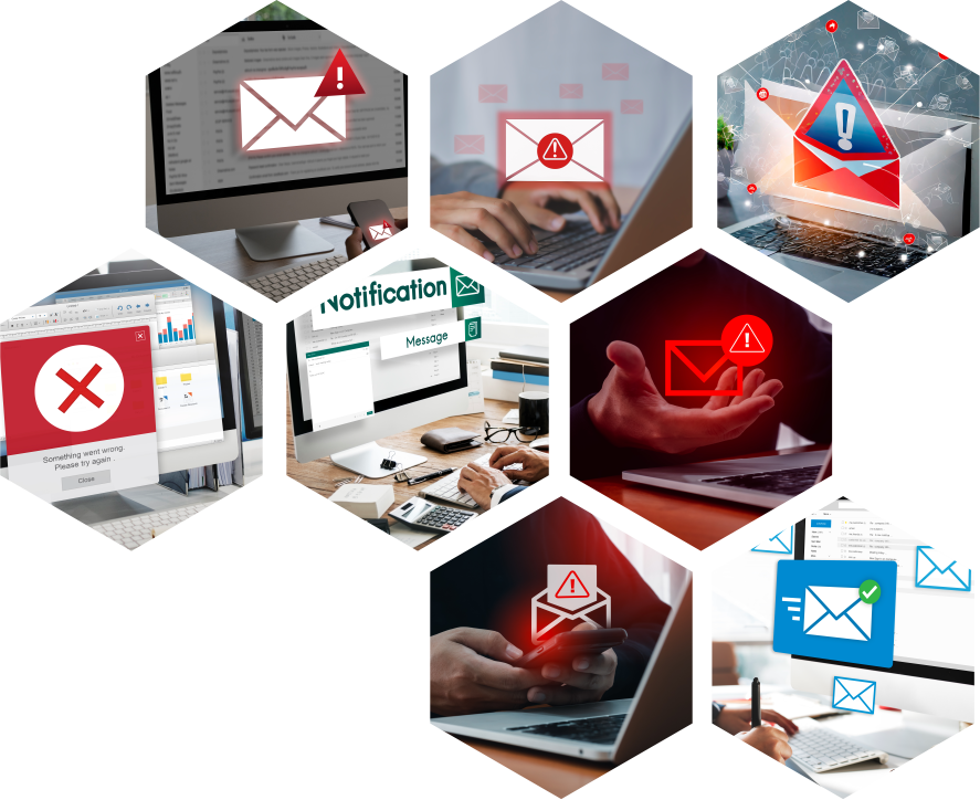 An abstract icon representing a fixed email system