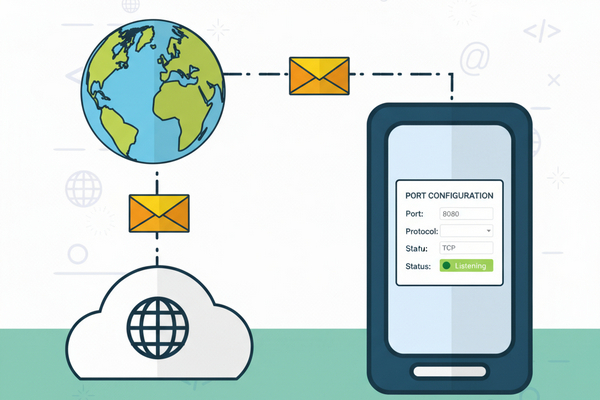 Diagram showing common mail ports