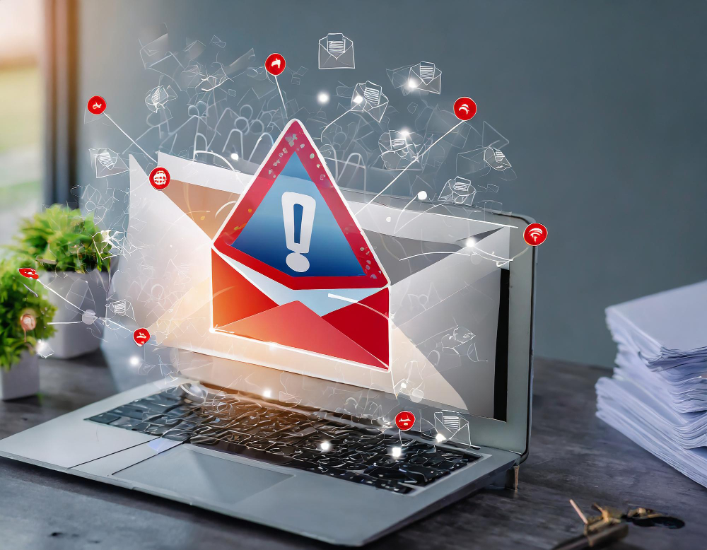 Email error illustration showing SMTP configuration issue and failed email sending concept