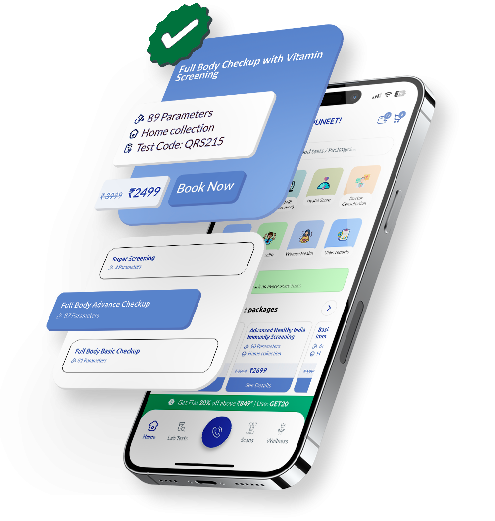 Digital platform dashboard for diagnostic centres showing online booking, patient management, and report delivery system interface