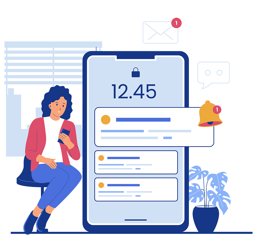 Automated notification system showing alerts for booking confirmation, sample collection, report updates, and admin notifications via SMS and email