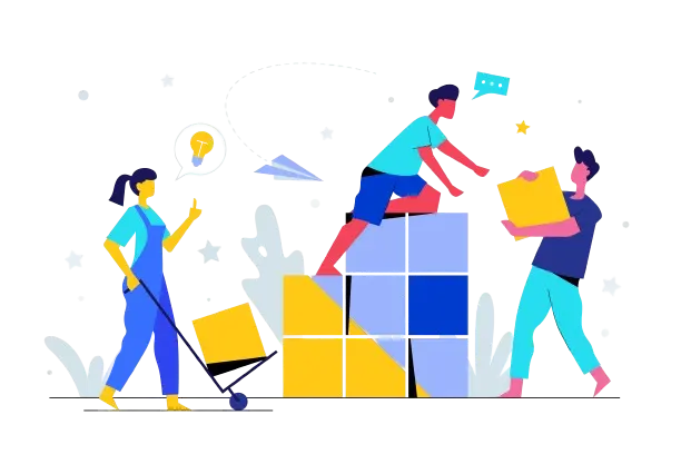 Presentation delivery and slideshow sharing concept illustration